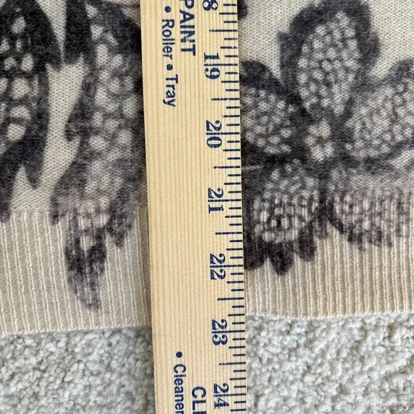 Anthropologie The Alani Cashmere Pilcro Mock-neck Sweater Beige Floral Large - Picture 13 of 16